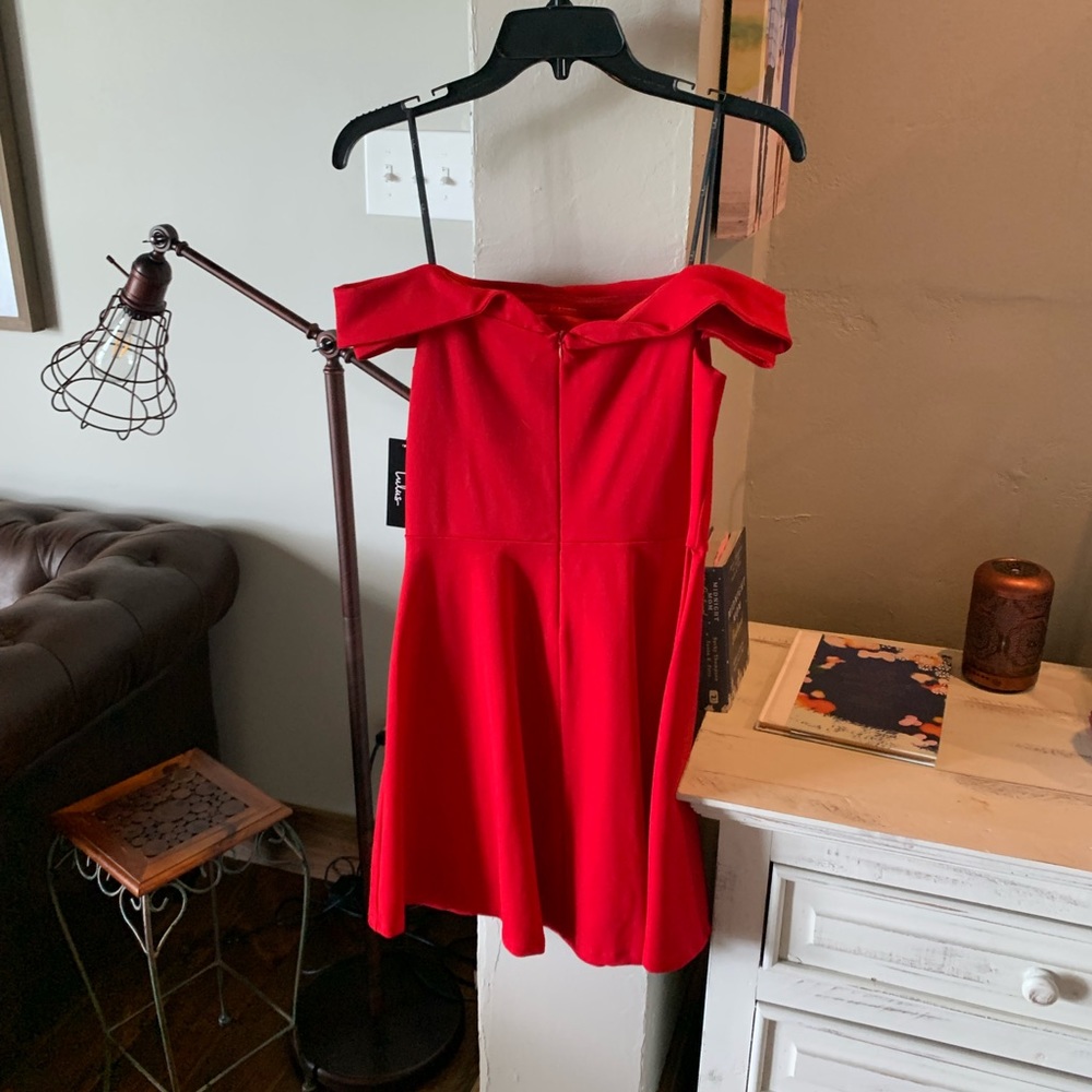 lulus red cocktail dress TAGS ON